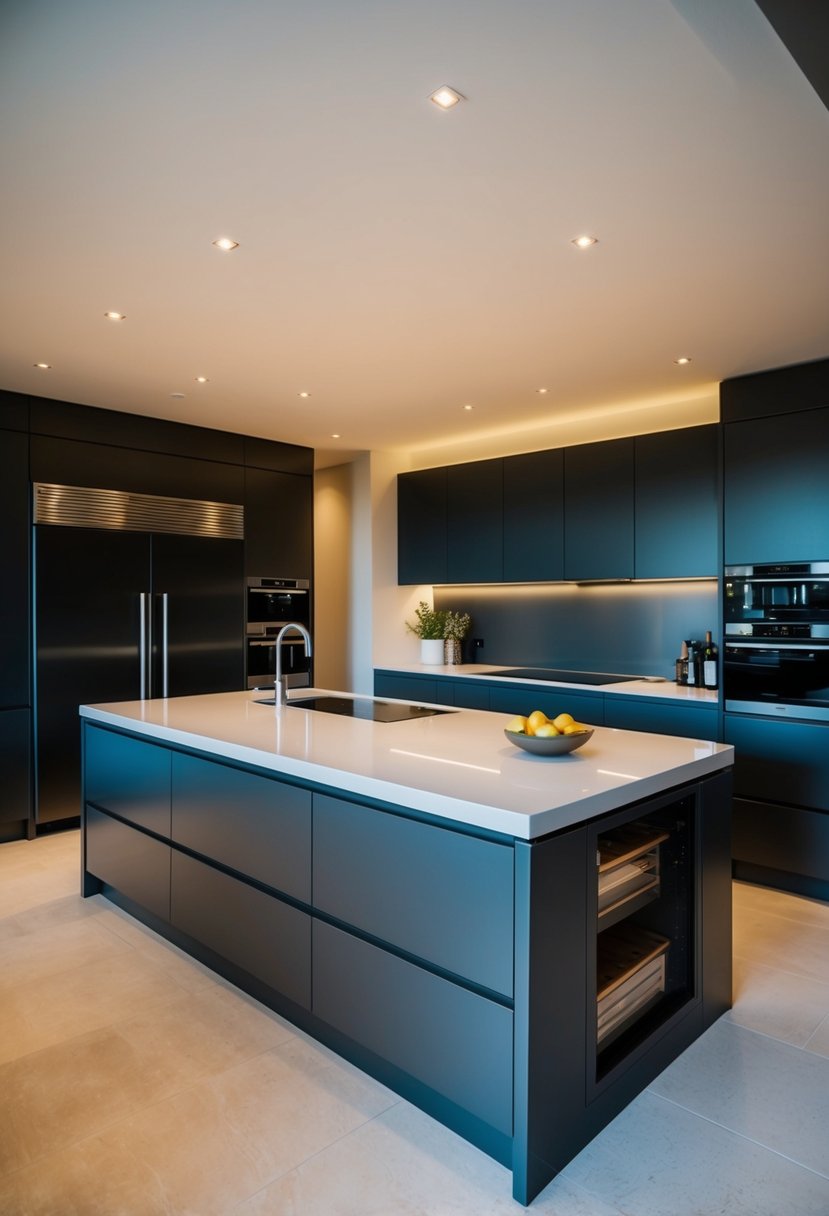Kitchen Islands Design Transforming your Home 4 A modern kitchen island with sleek lines, integrated appliances, and ample storage space