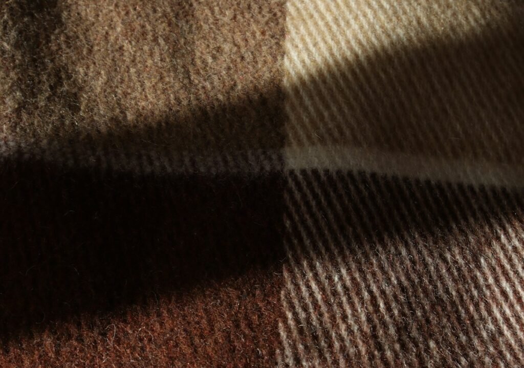 Close-up of a blanket with a check pattern